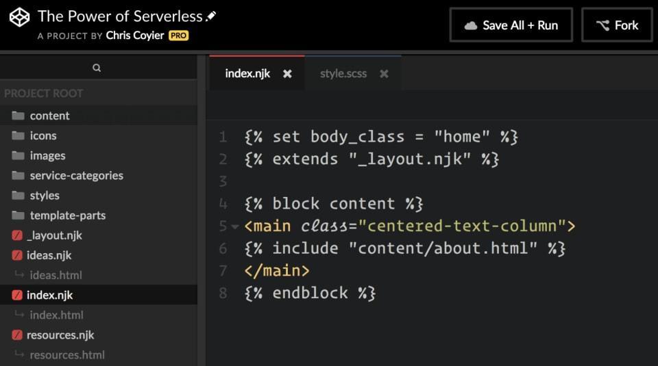 Démarrer avec un fichier index.njk