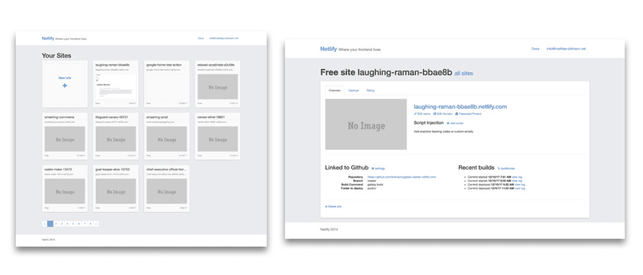 Les premiers prototypes du site de Netlify sont encore accessibles en ligne. Les premiers prototypes du site de Netlify sont encore accessibles en ligne