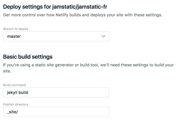 Ajout de site, étape 3 : configuration du déploiement. Ajout de site, étape 3 : configuration du déploiement