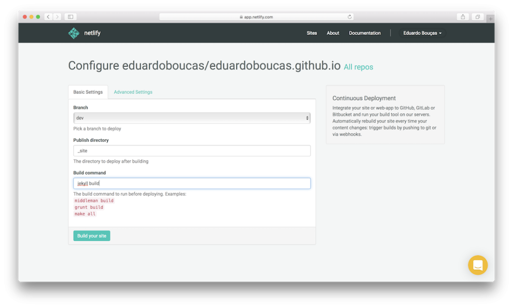Netlify : Configuration du dépôt Netlify : Configuration du dépôt