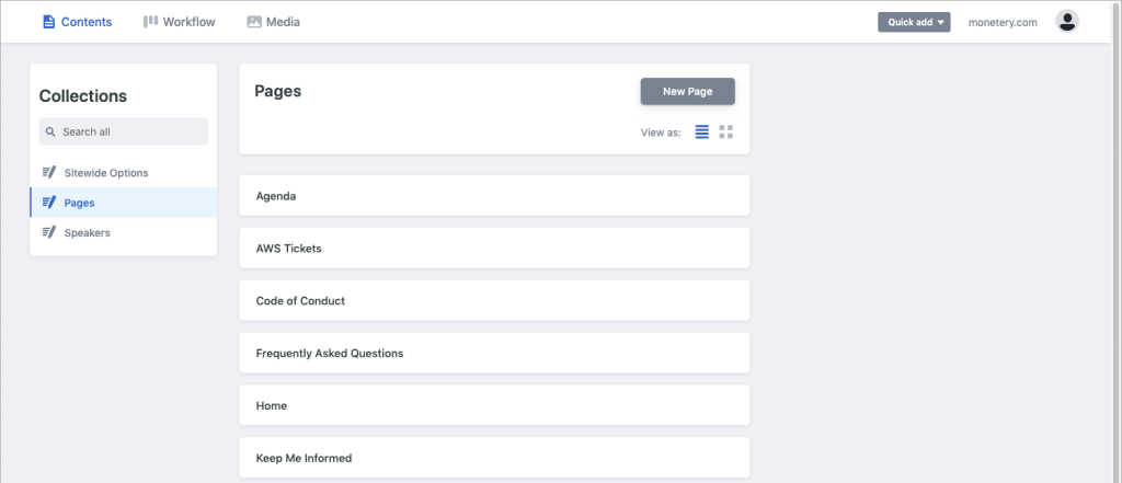 Liste des pages dans Netlify CMS Liste des pages dans Netlify CMS
