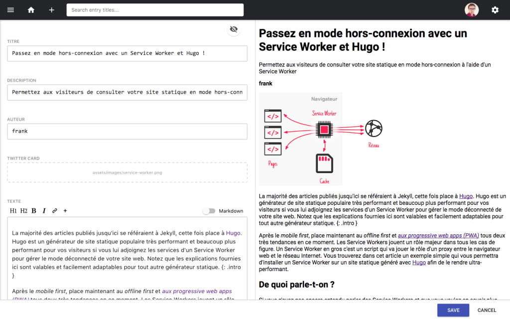Édition des champs personnalisés d’un article. Édition des champs personnalisés d’un article